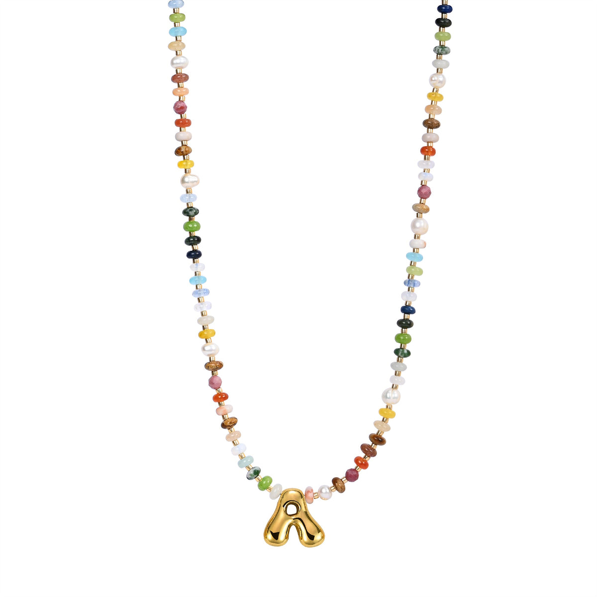 Collier Lettre Bulles Multicolore