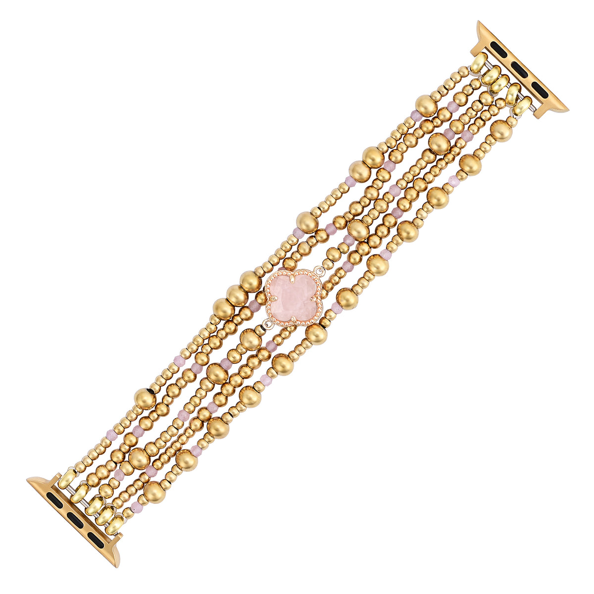 Bracelet extensible Élégance Quartz Rose Enchanté Apple Watch