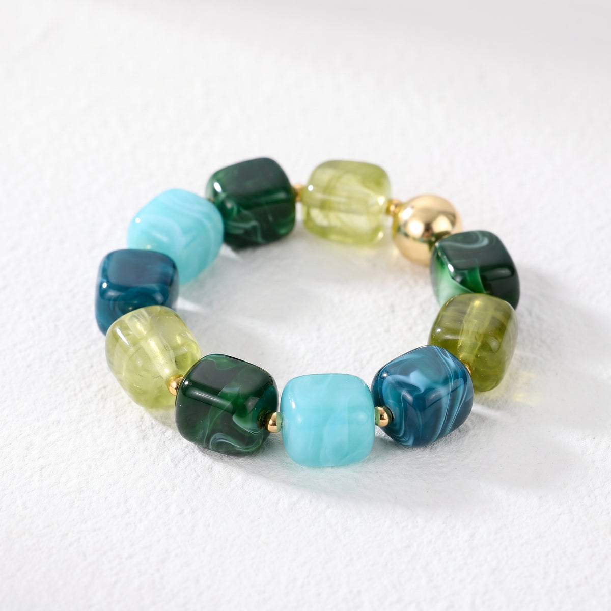 Bracelet chunky à maillons mixtes Vert-de-gris