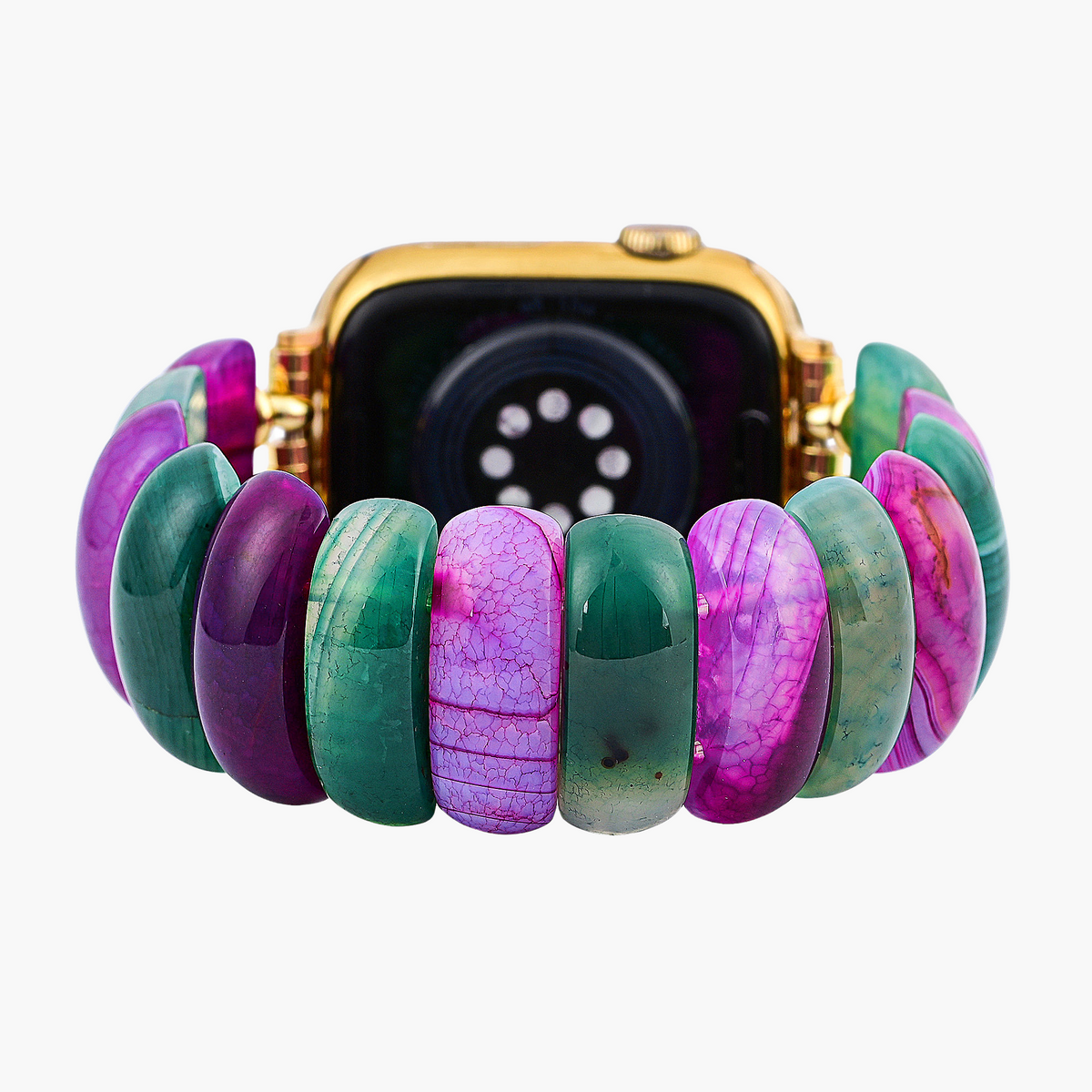 Bracelet extensible en agate bijou bohème pour Apple Watch