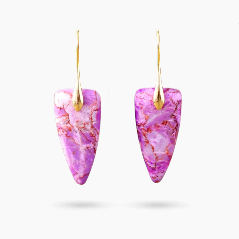Boucles d'oreilles en jaspe lilas mystique