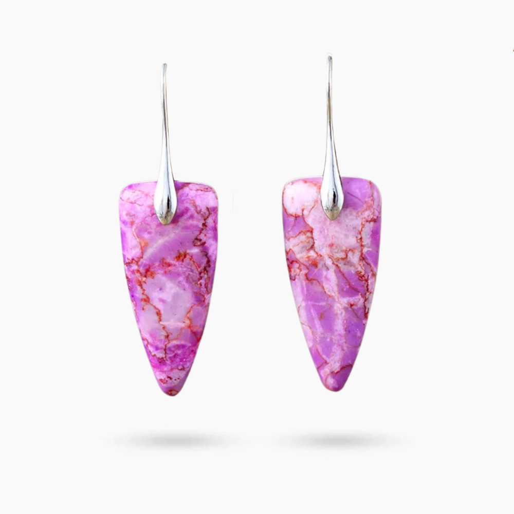 Boucles d'oreilles en jaspe lilas mystique