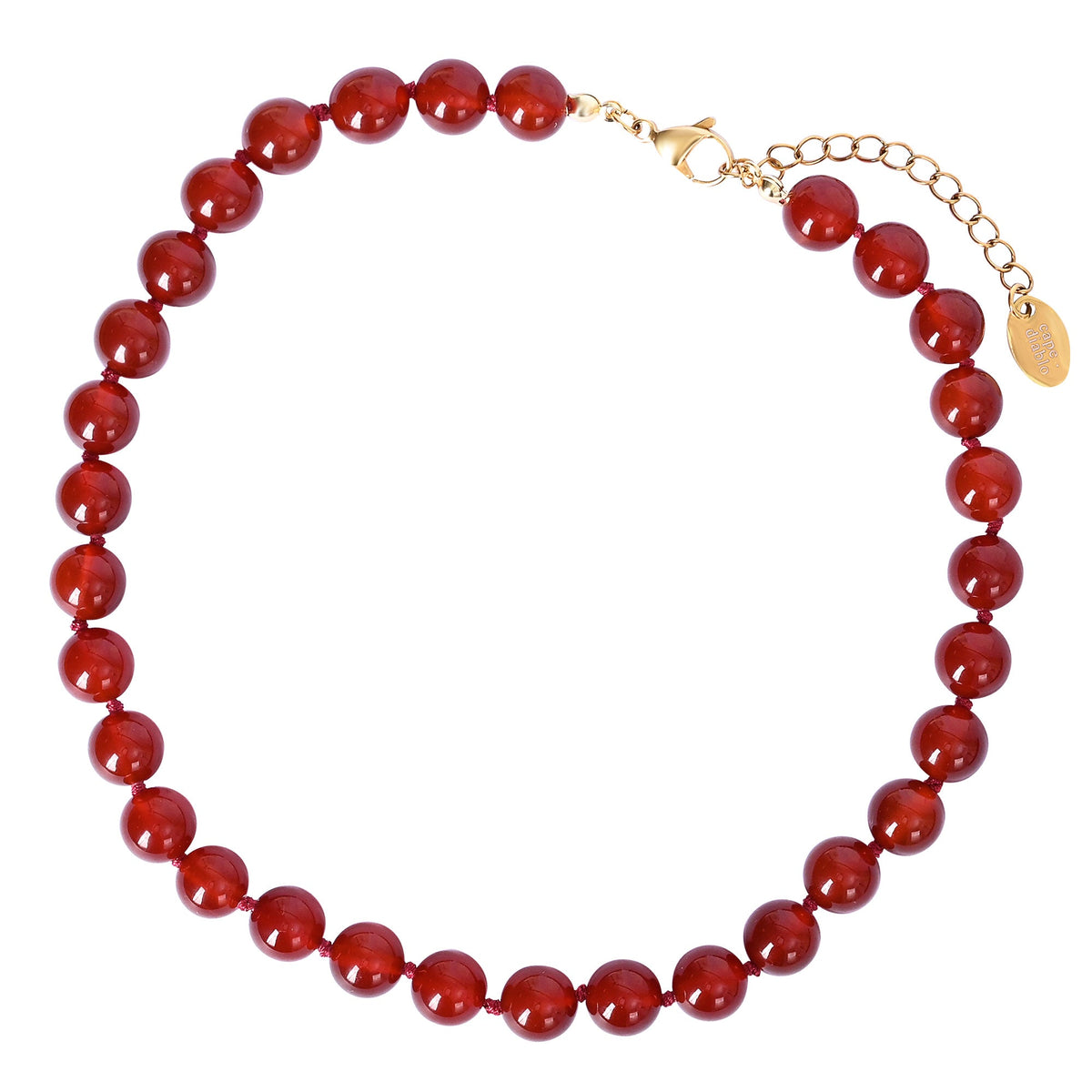 Collier ras-du-cou en agate rouge