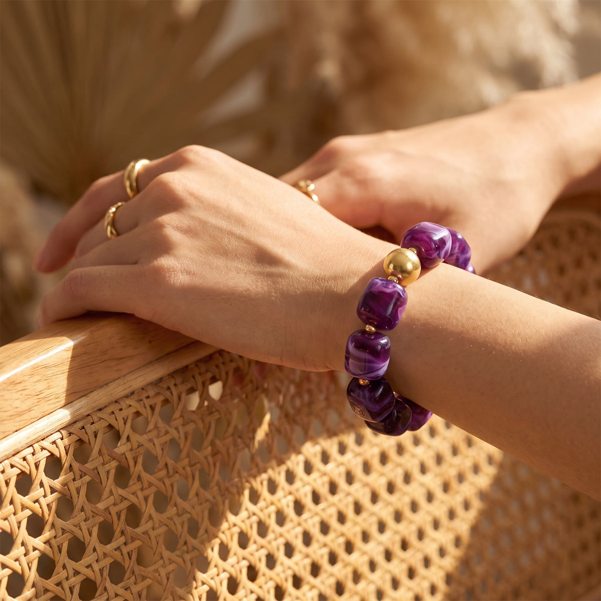Bracelet épais « Rêve d’améthyste »