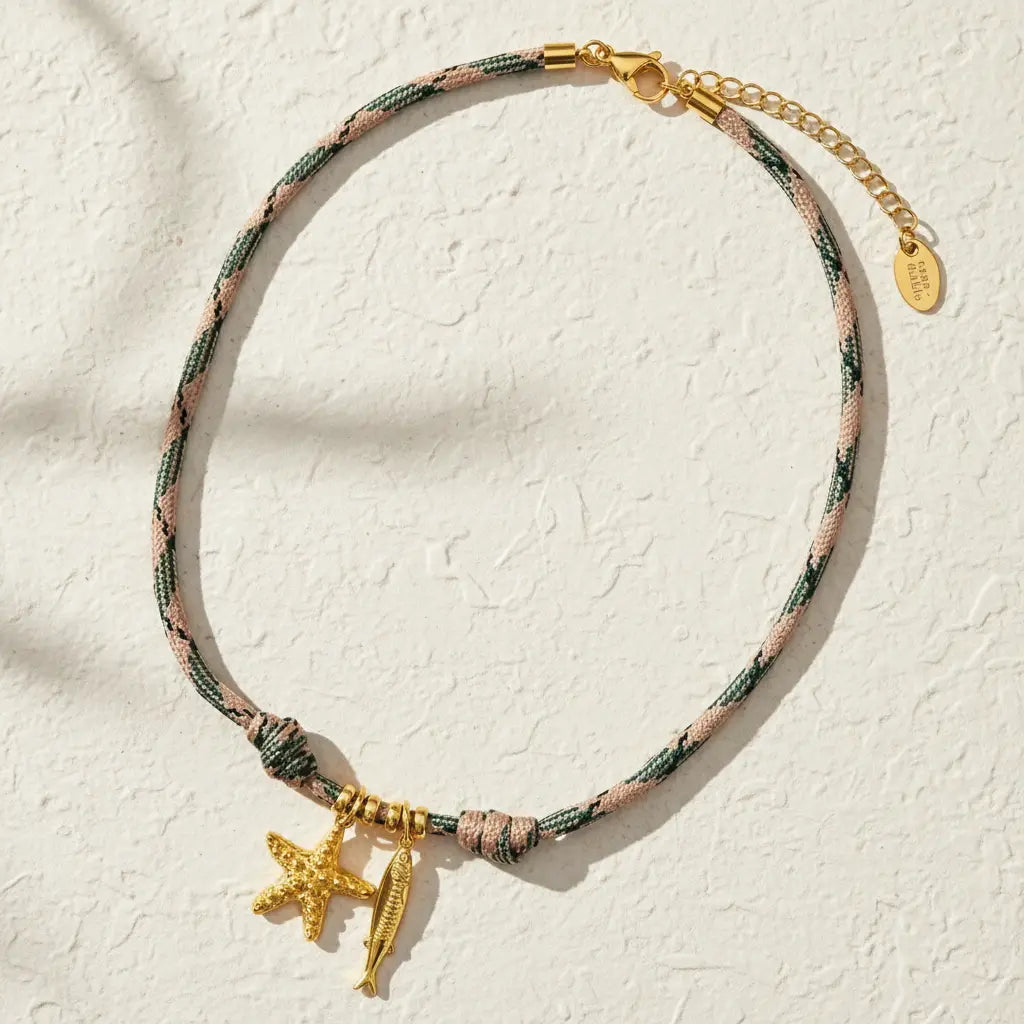 Collier pendentif étoile de mer côtière