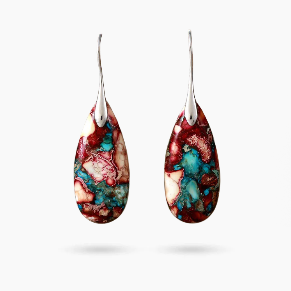 Boucles d'oreilles pendantes en jaspe Rustic Lagoon