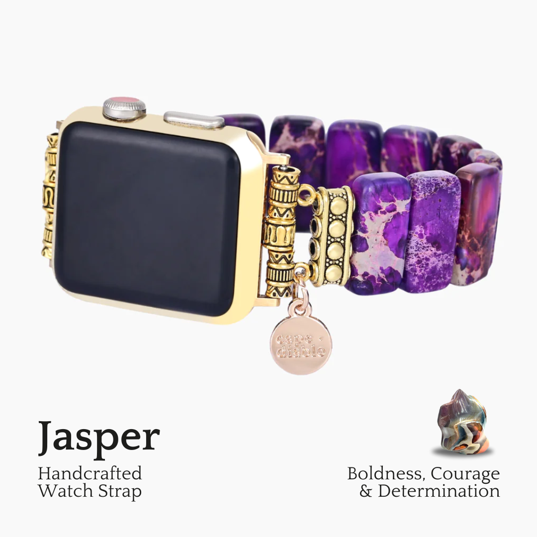 Bracelet extensible Apple Watch en jaspe tibétain indigo