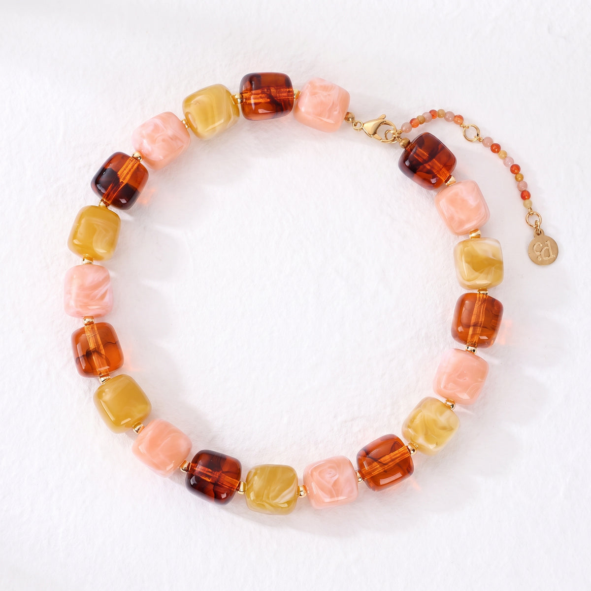 Collier à perles carrées épaisses Automne