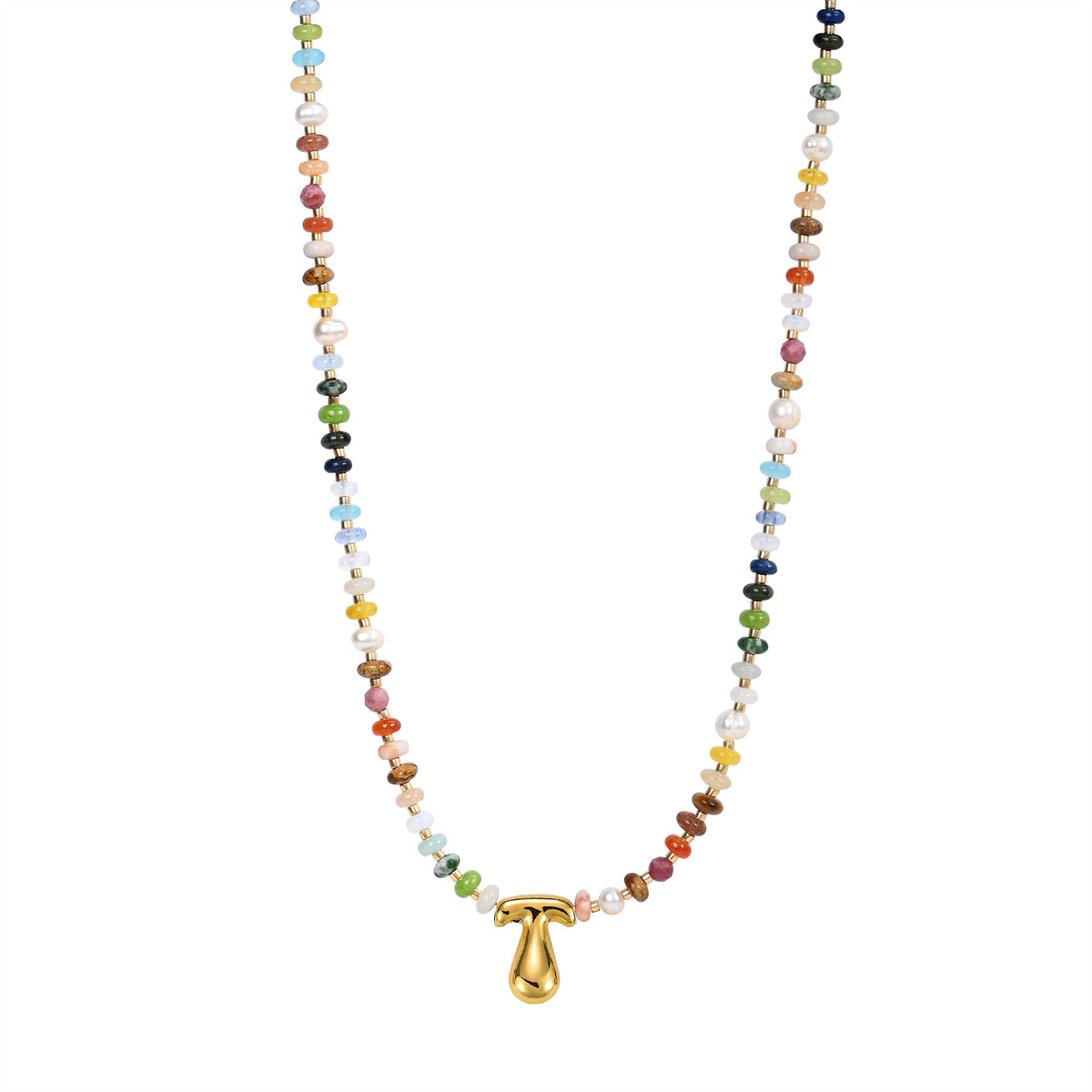 Collier Lettre Bulles Multicolore