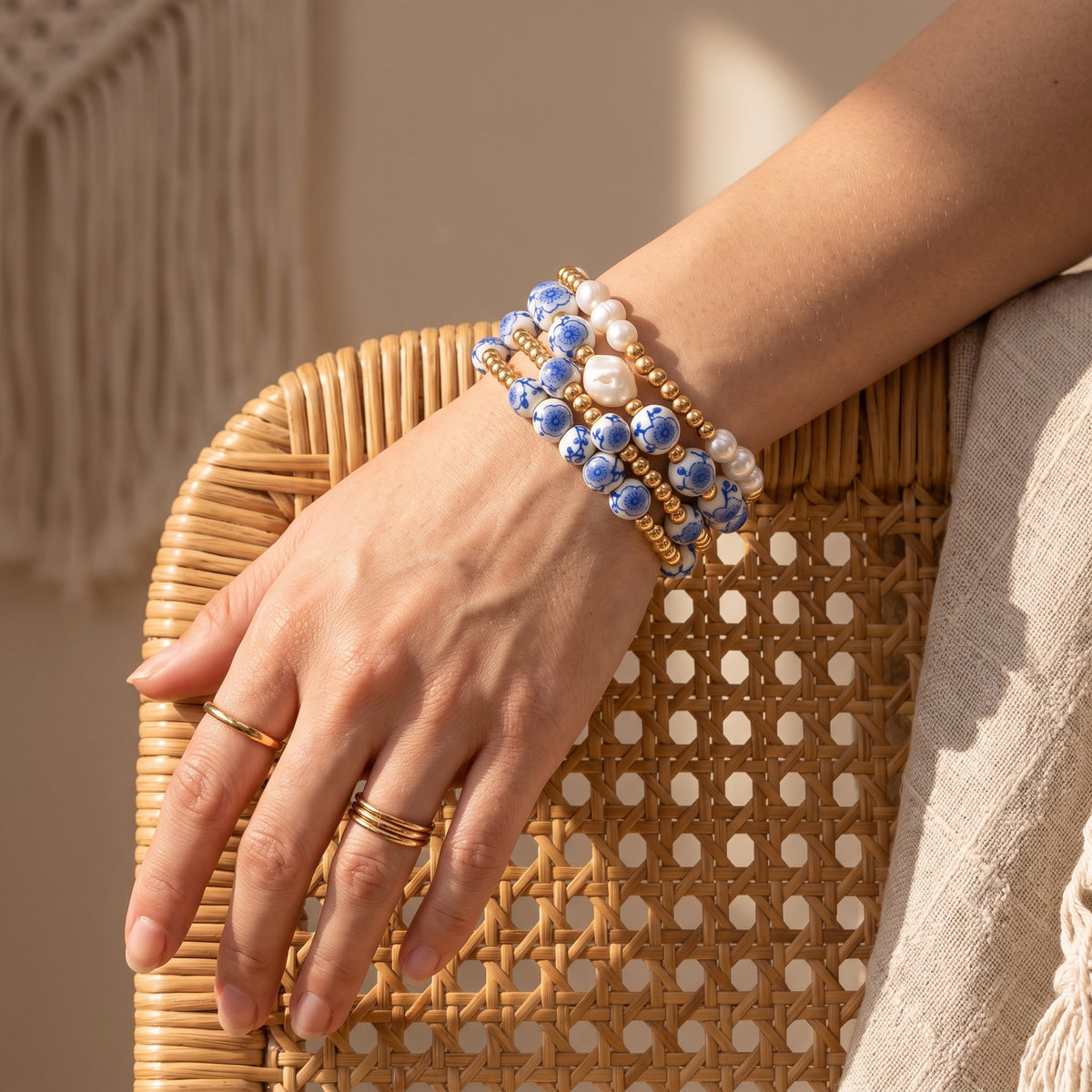 Ensemble de bracelets Porcelain Garden Blue Blossom