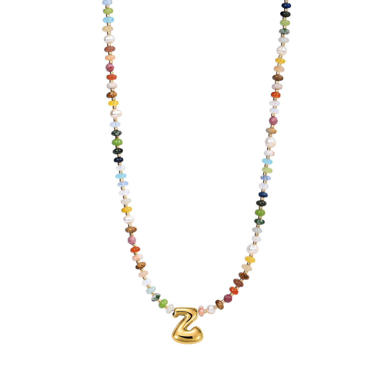 Collier Lettre Bulles Multicolore