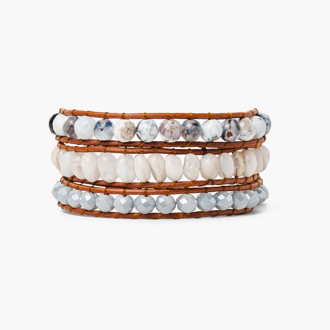 Bracelet artisanal enroulé Harmonie Blanche