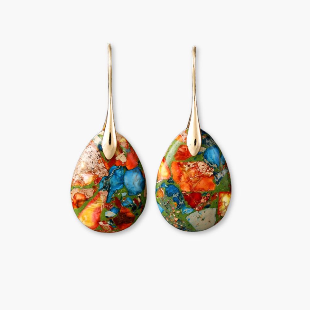 Boucles d'oreilles en goutte d'essence de jaspe