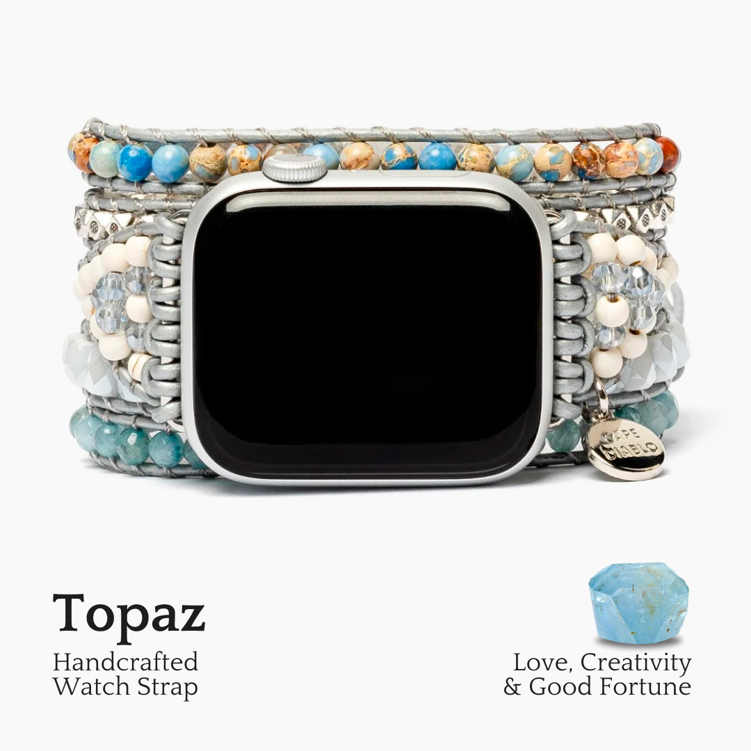 Bracelet Apple Watch en topaze guérissante