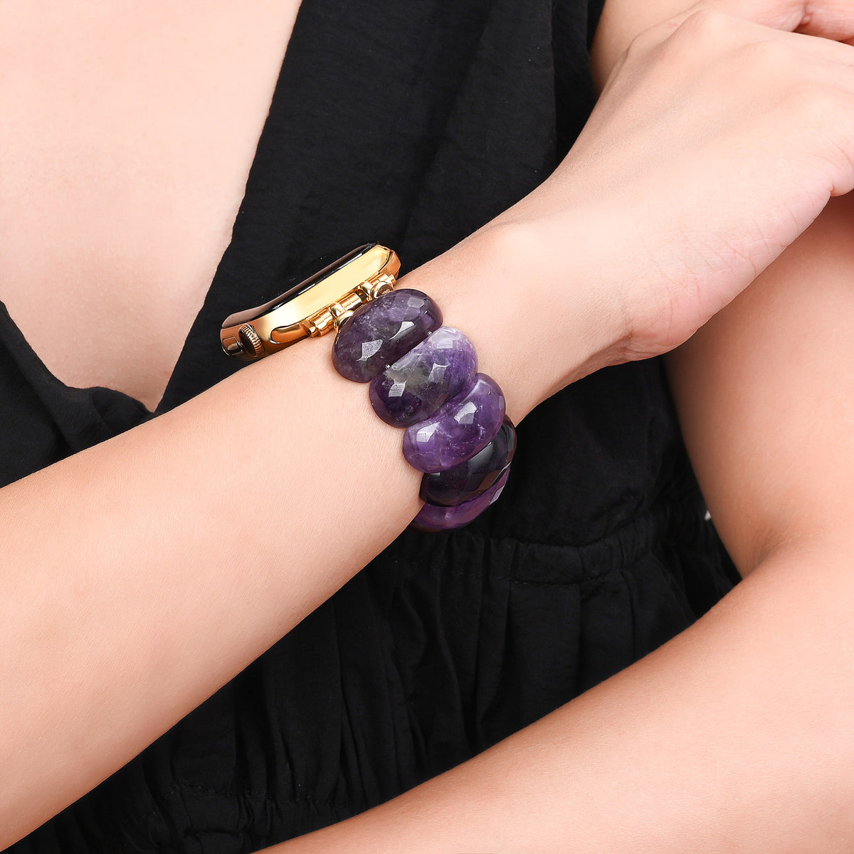 Bracelet extensible de protection en améthyste de guérison Apple Watch