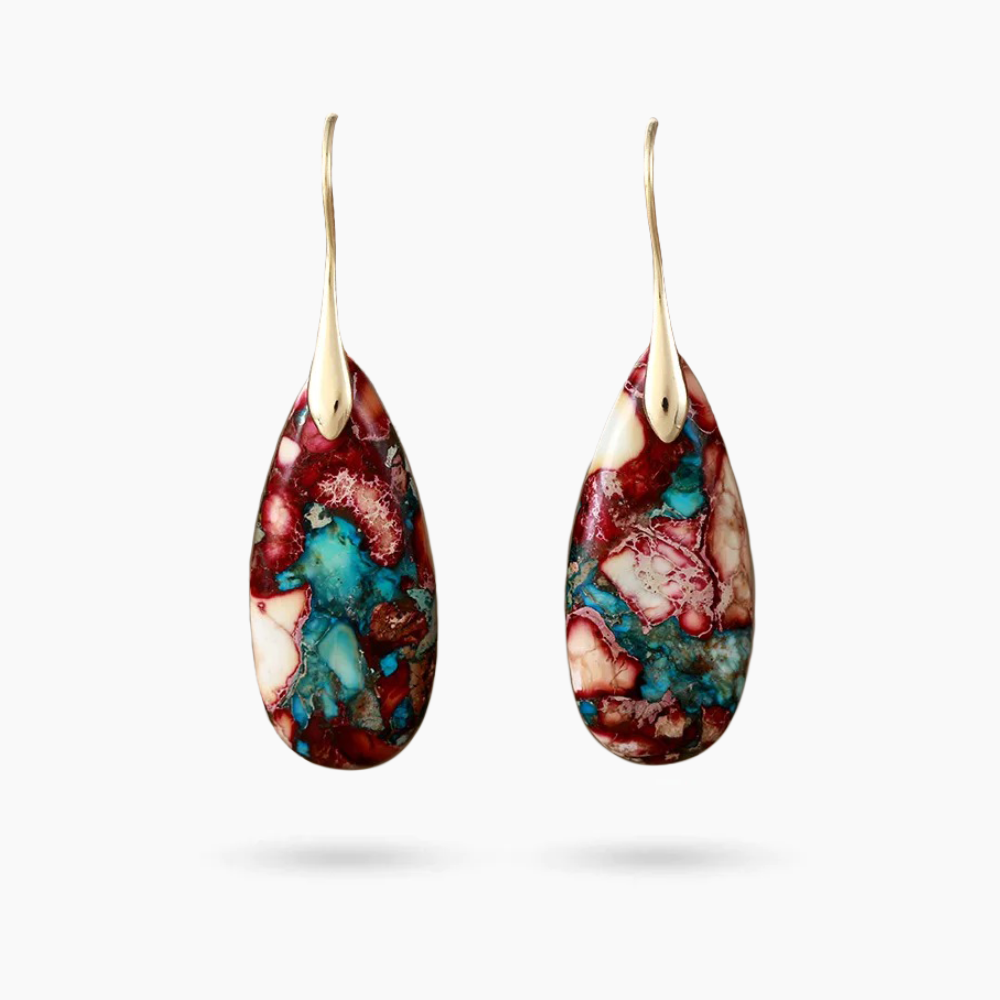 Boucles d'oreilles pendantes en jaspe Rustic Lagoon