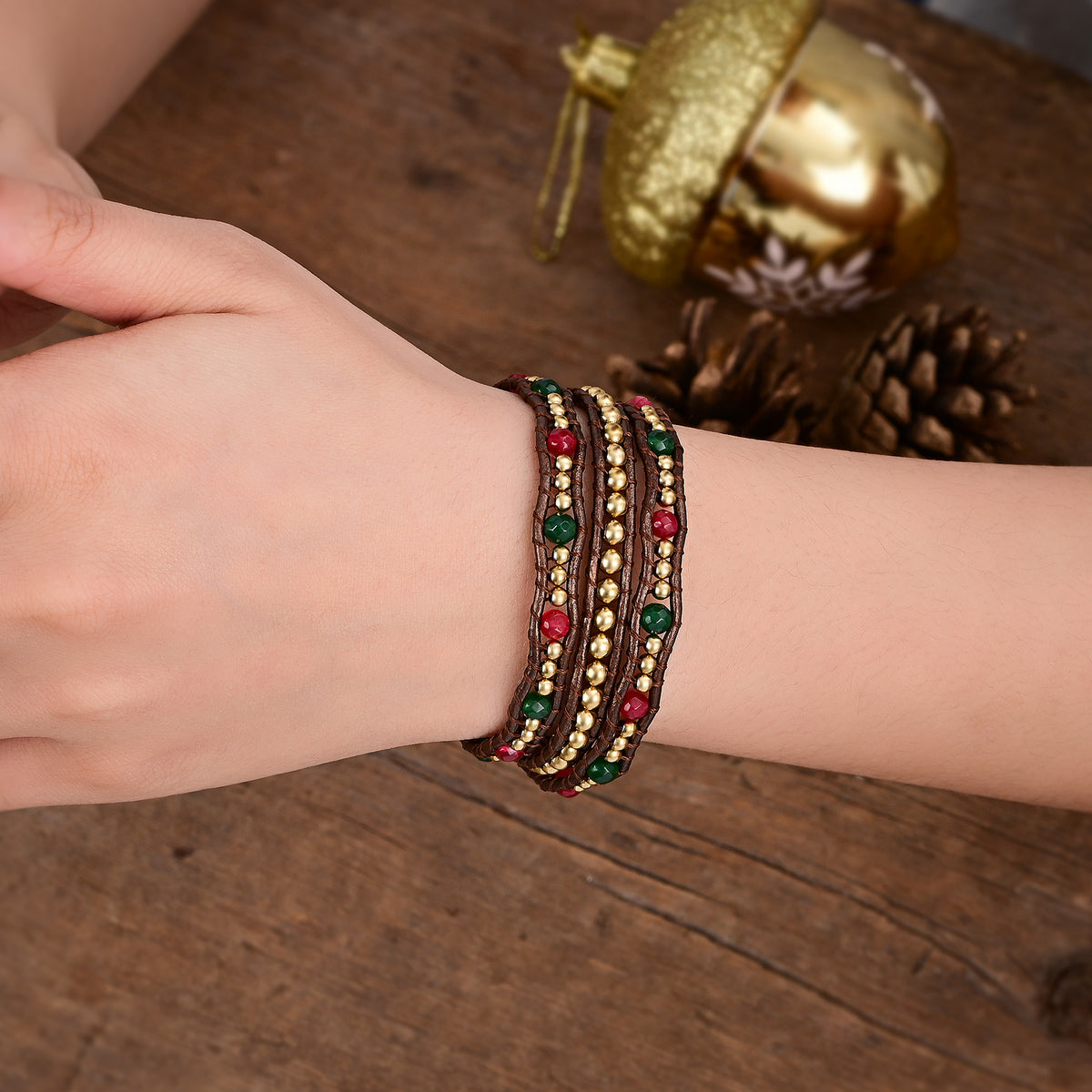 Bracelet Enveloppant Cœur Joyeux Noël