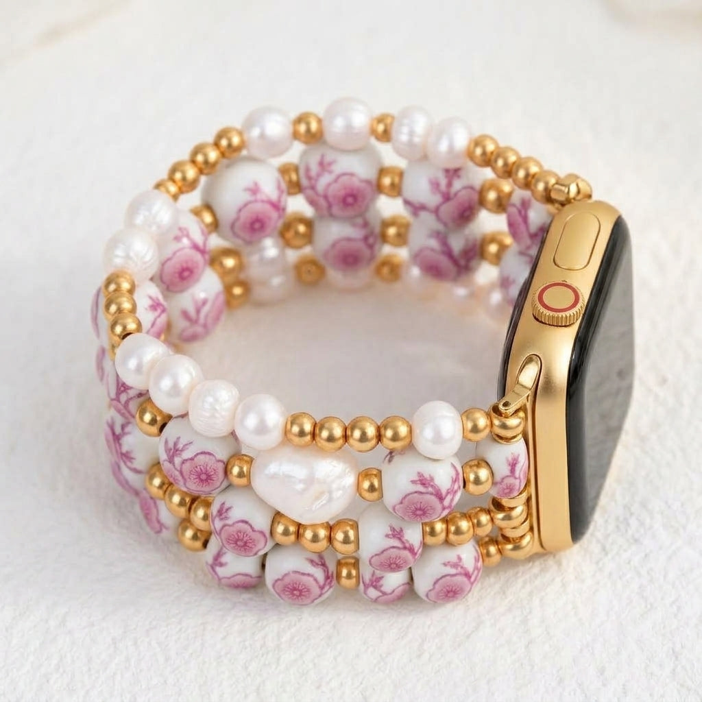 Bracelet Apple Watch Porcelain Garden Cherry Blossom