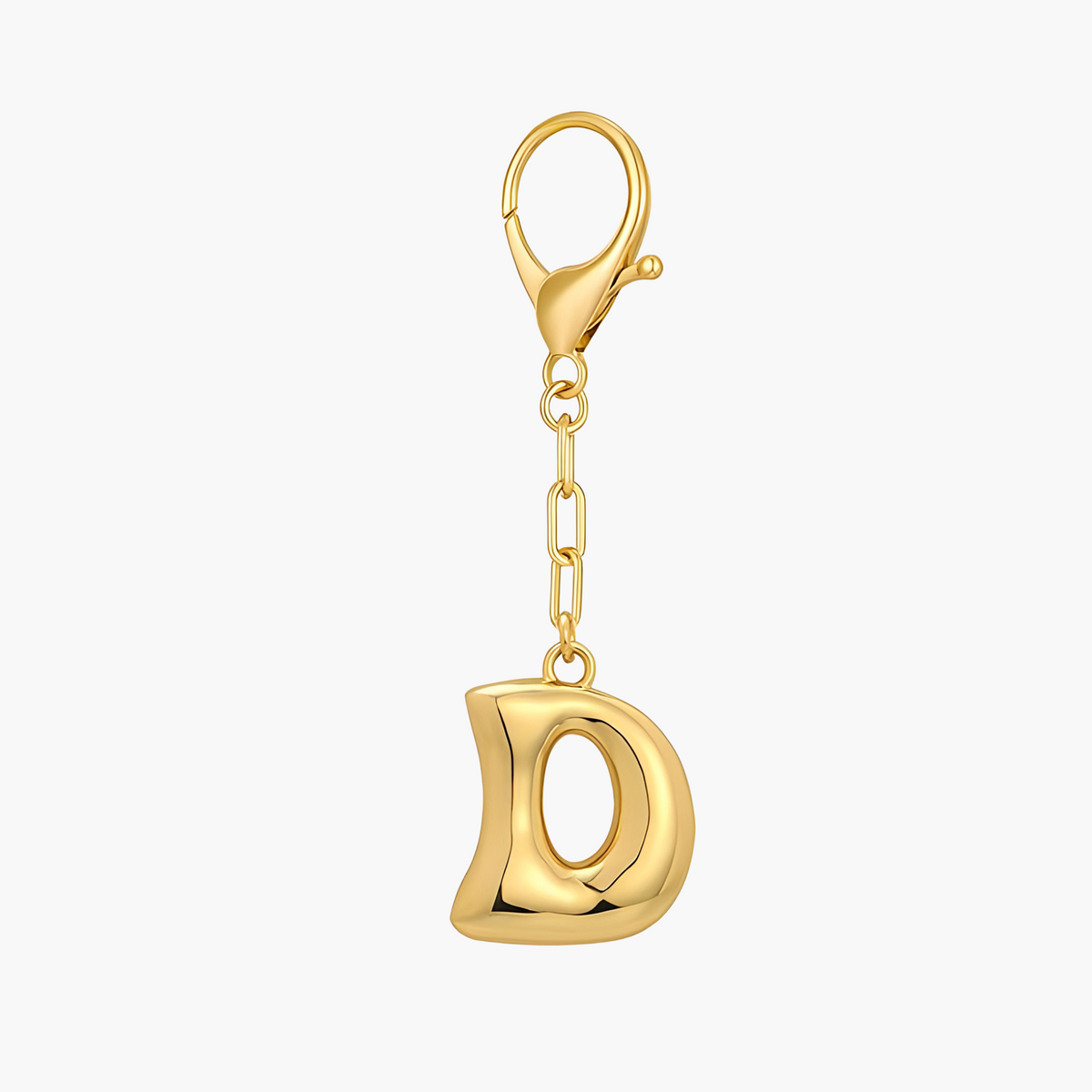 Porte-clés initial lettre bulle et charme de sac