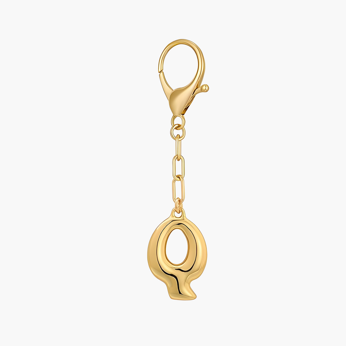 Porte-clés initial lettre bulle et charme de sac