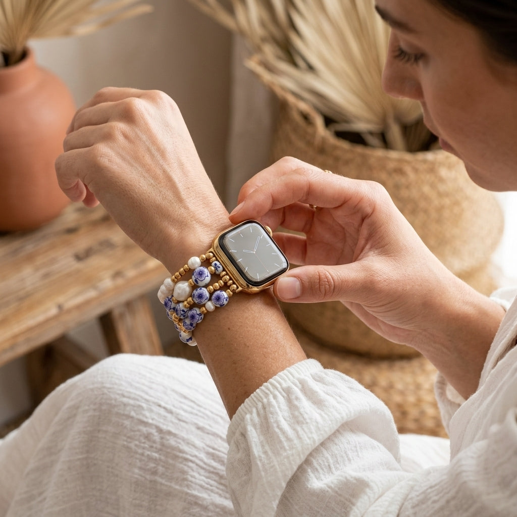 Bracelet Apple Watch Porcelain Garden Lavender Bloom