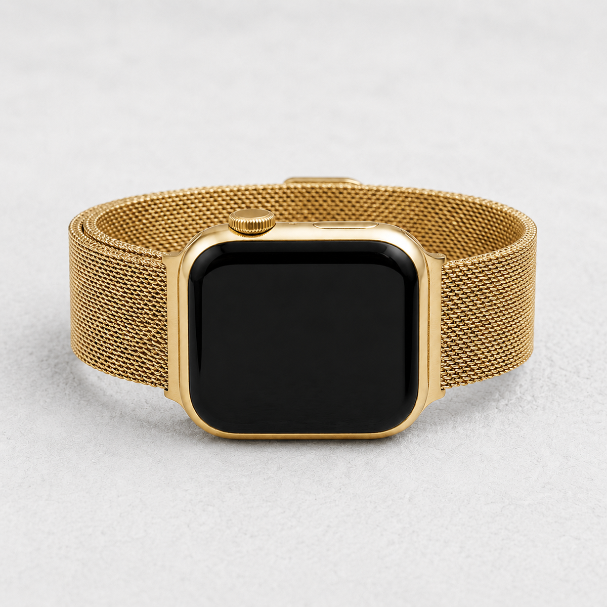 Bracelet extensible de luxe en acier doré pour Apple Watch