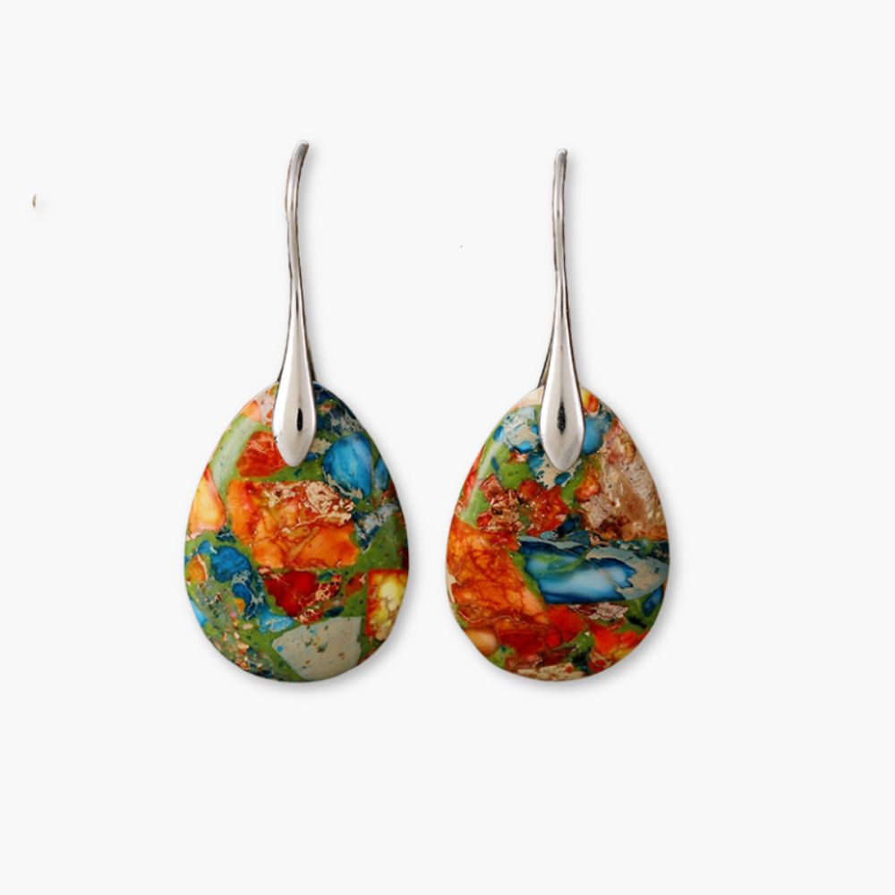 Boucles d'oreilles en goutte d'essence de jaspe
