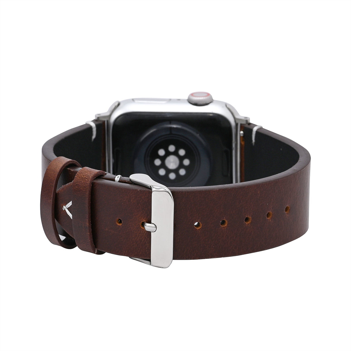 Bracelet Apple Watch en cuir marron foncé pour homme
