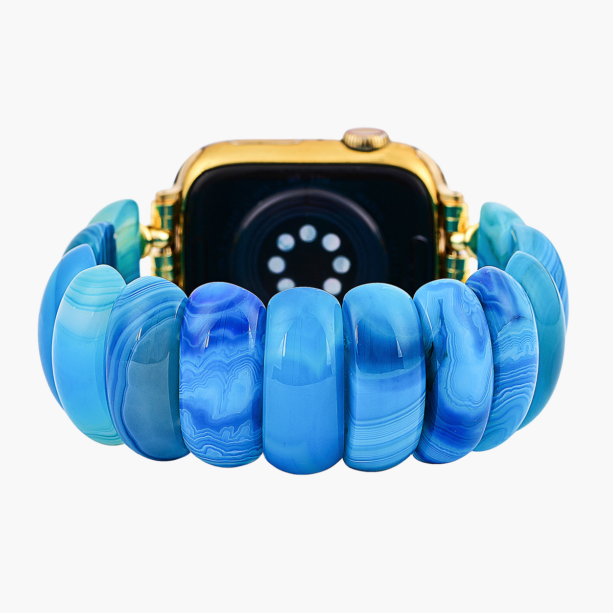 Bracelet extensible en agate Blue Lagoon pour Apple Watch