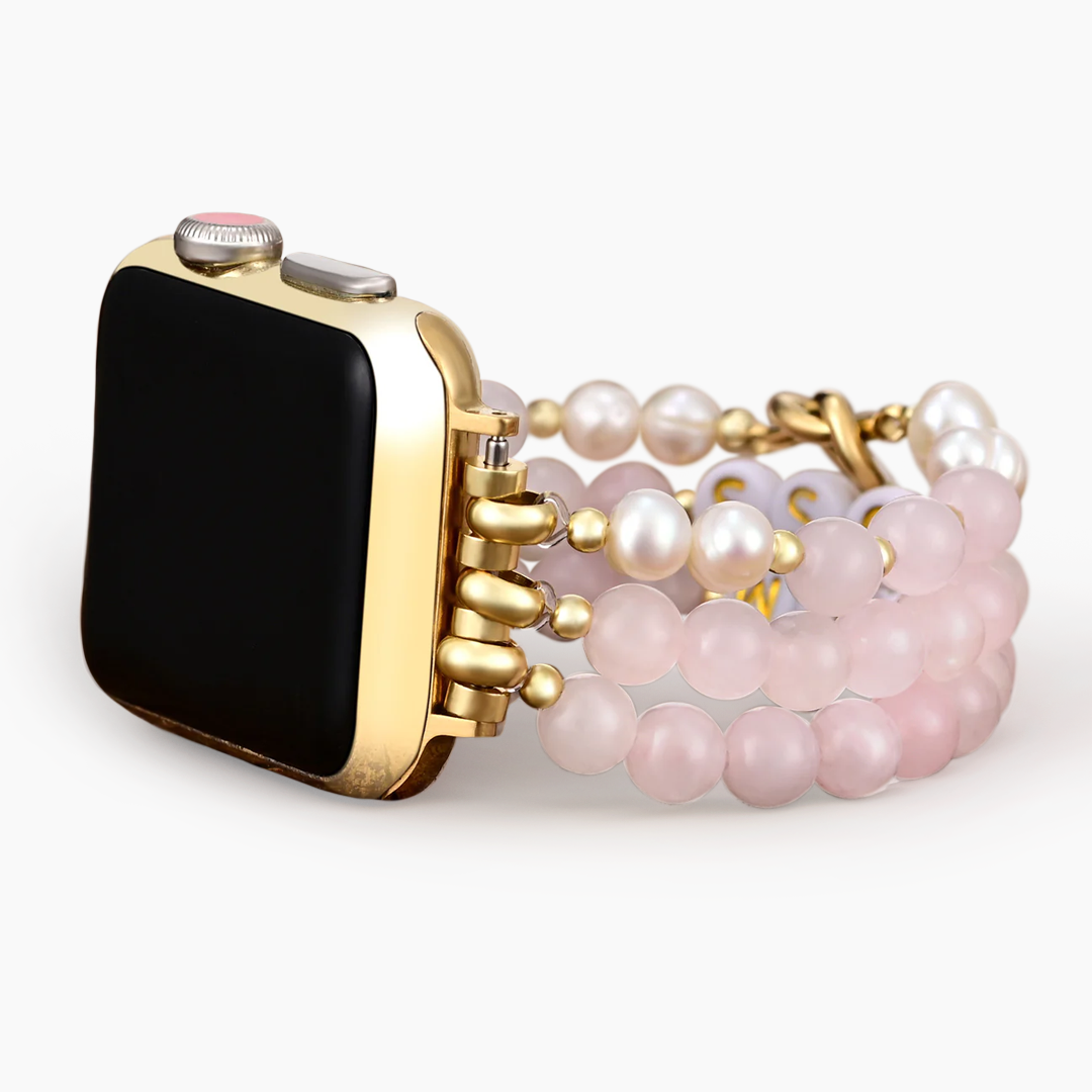 Bracelet extensible Apple Watch en quartz rose personnalisé