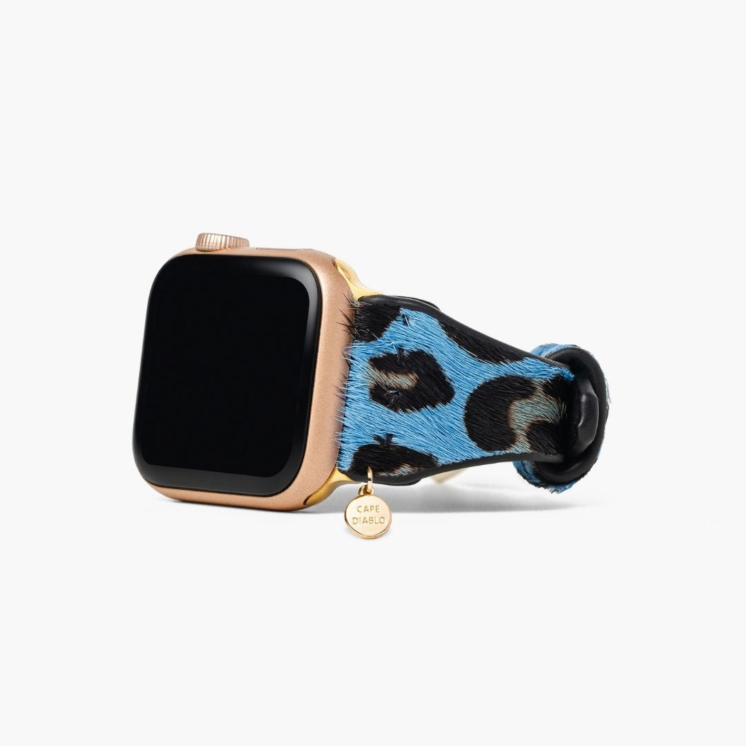 Bracelet Apple Watch en cuir Wild Azure