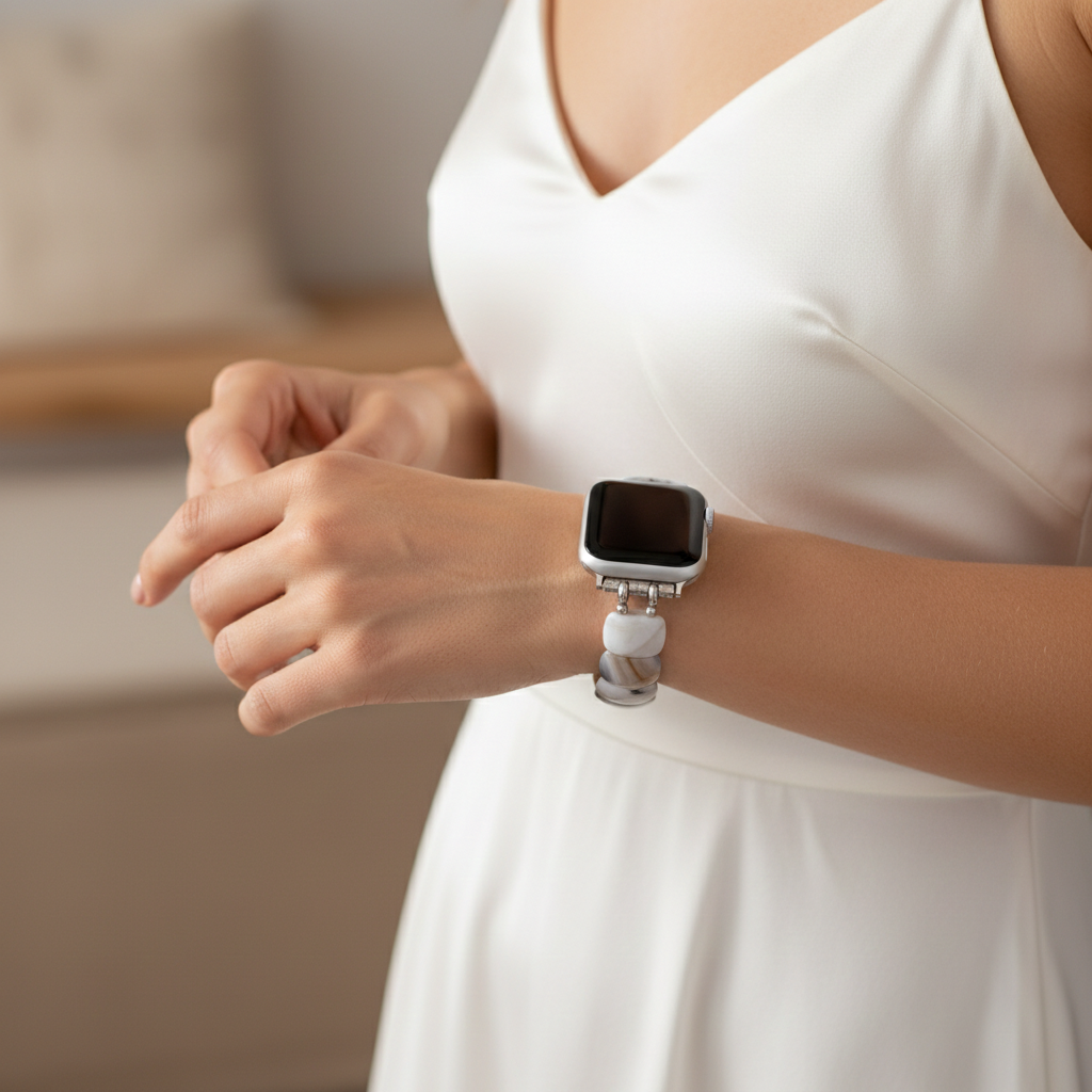 Bracelet extensible ivoire Aura pour Apple Watch
