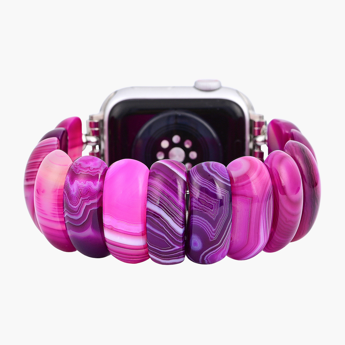 Bracelet extensible en agate orchidée radieuse pour Apple Watch