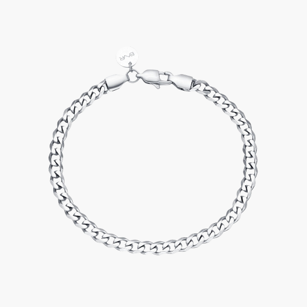 Bracelet cubain (argent) 5mm