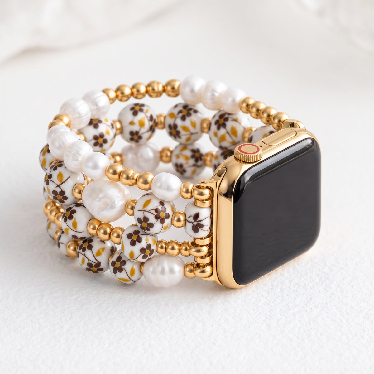 Bracelet Apple Watch Porcelain Garden Golden Meadow