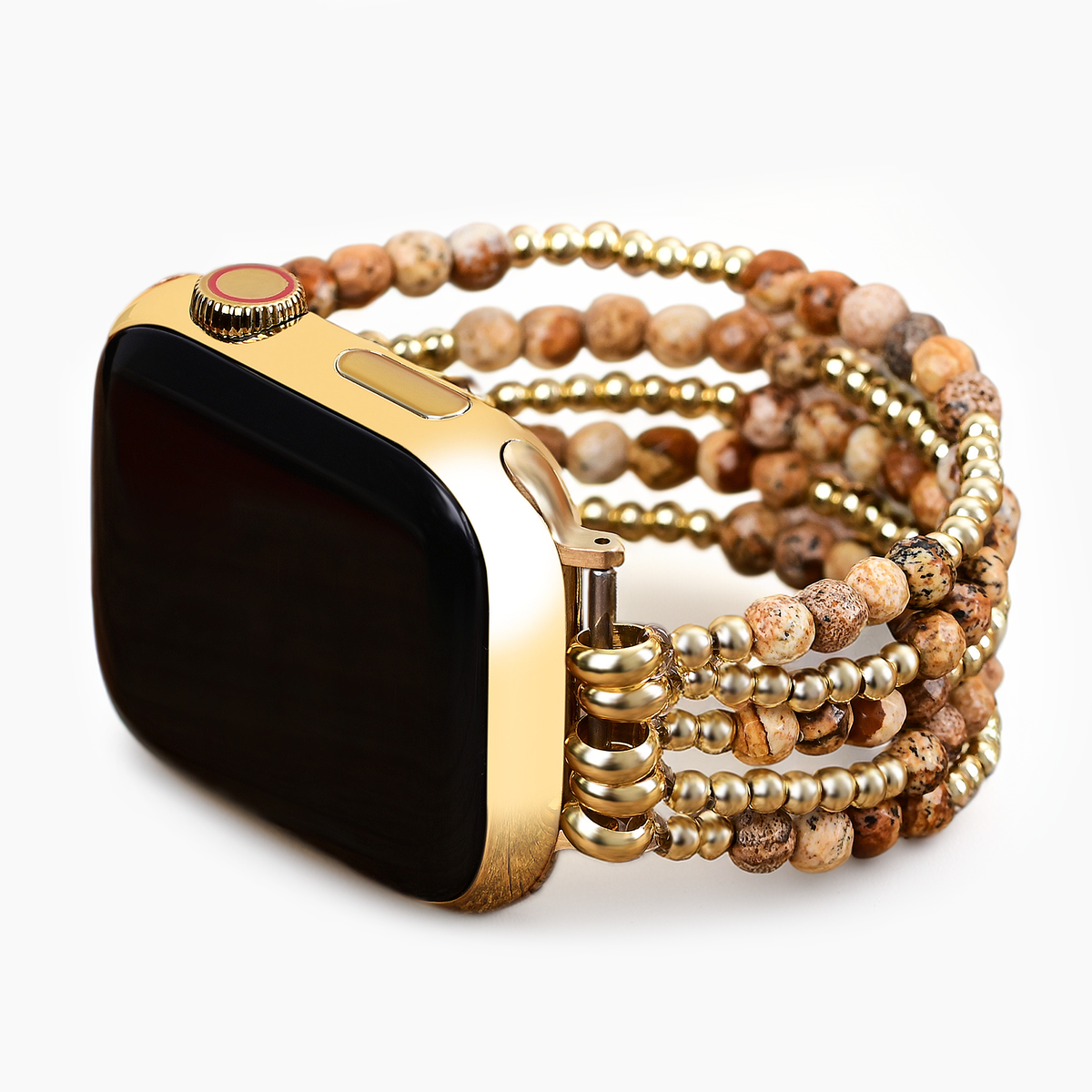 Bracelet extensible Golden Earth Jasper pour Apple Watch