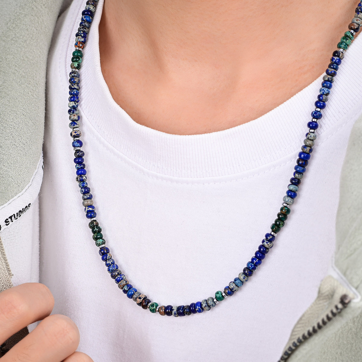 Collier Rugged Jasper pour Hommes