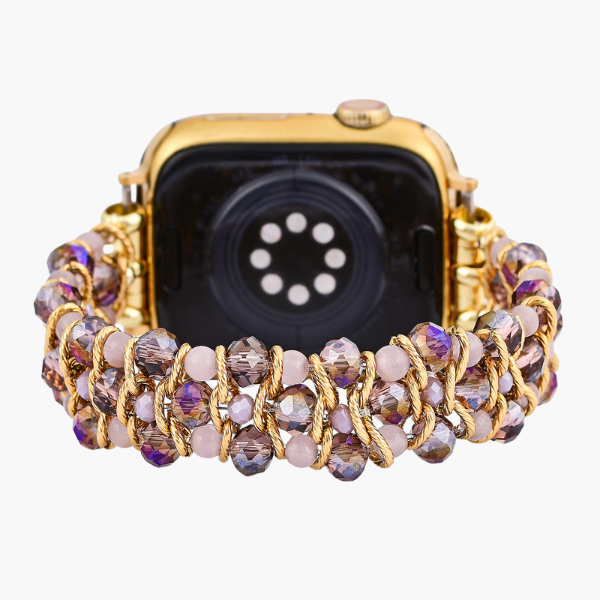 Bracelet tressé Golden Serenity Gem pour Apple Watch