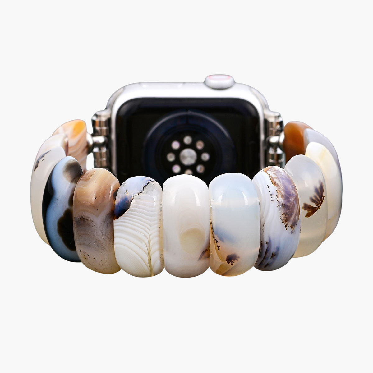 Bracelet extensible en agate Ivory Dune pour Apple Watch