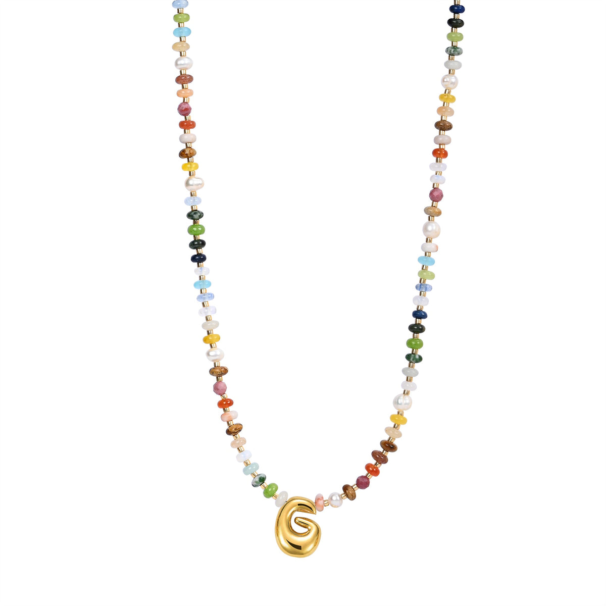 Collier Lettre Bulles Multicolore