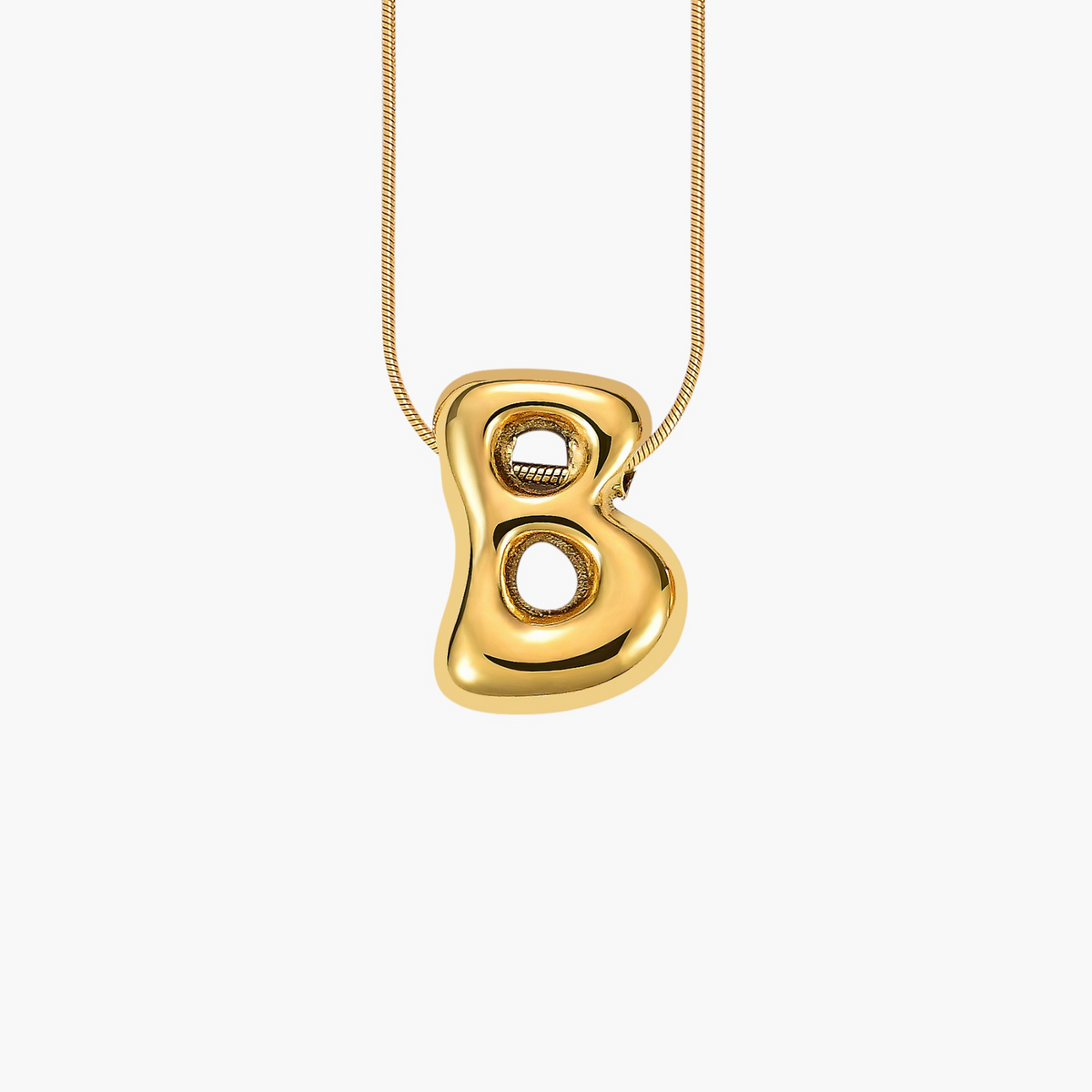 Collier initial lettre bulle éclat doré
