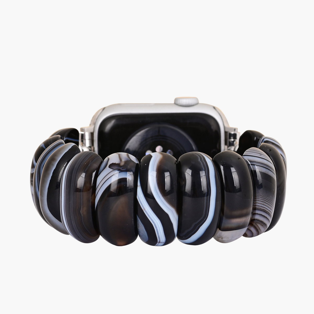 Bracelet Apple Watch en agate marbre noir