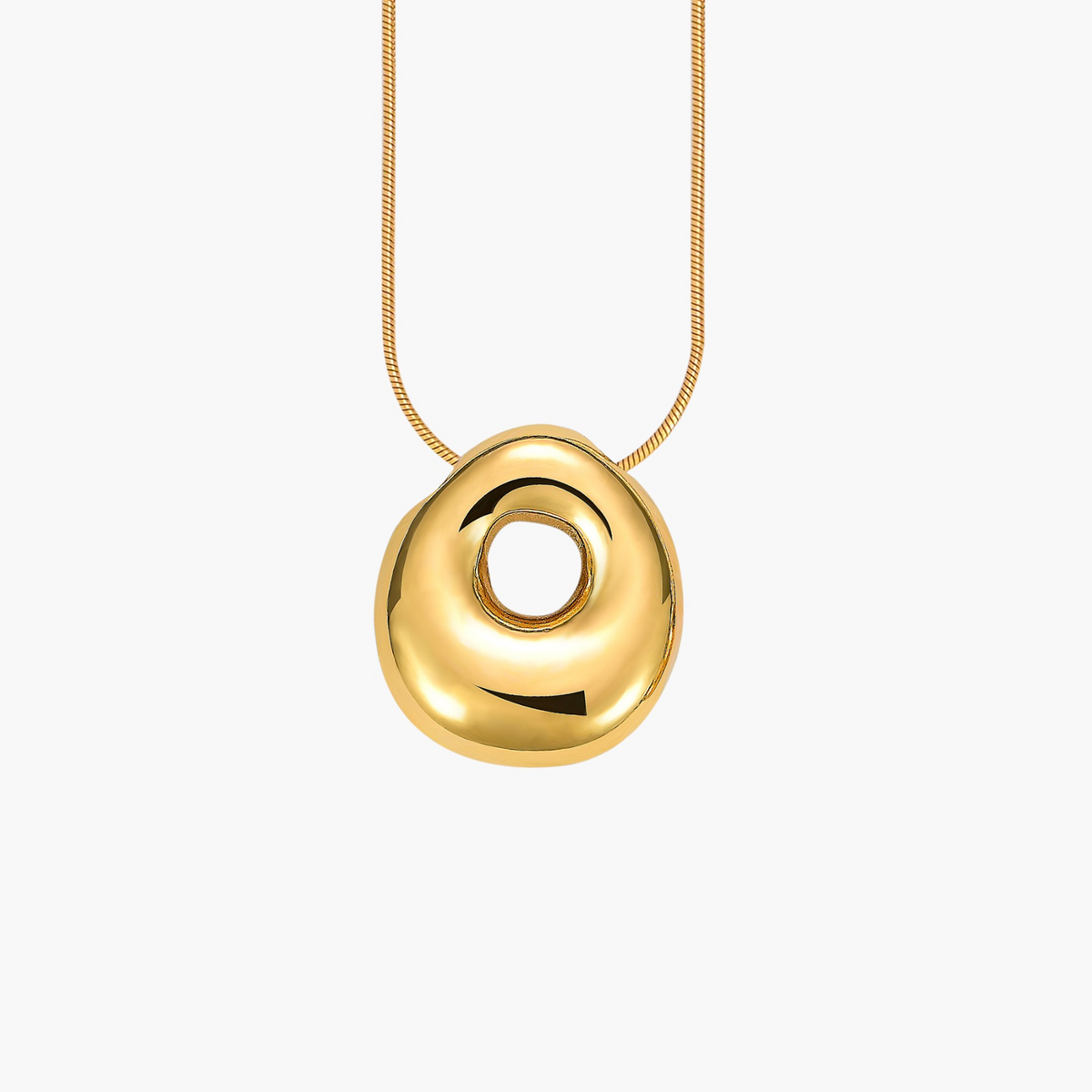 Collier initial lettre bulle éclat doré