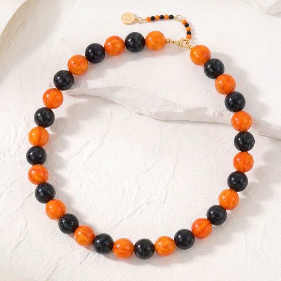 Collier chunky citrouille d’Halloween Midnight Pumpkin