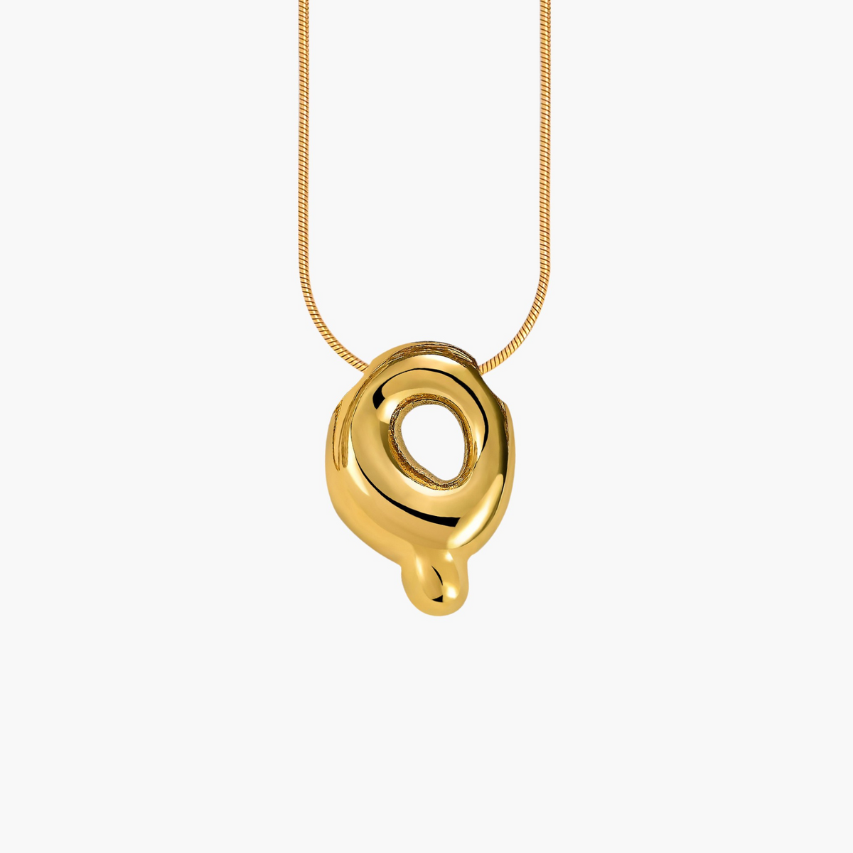 Collier initial lettre bulle éclat doré