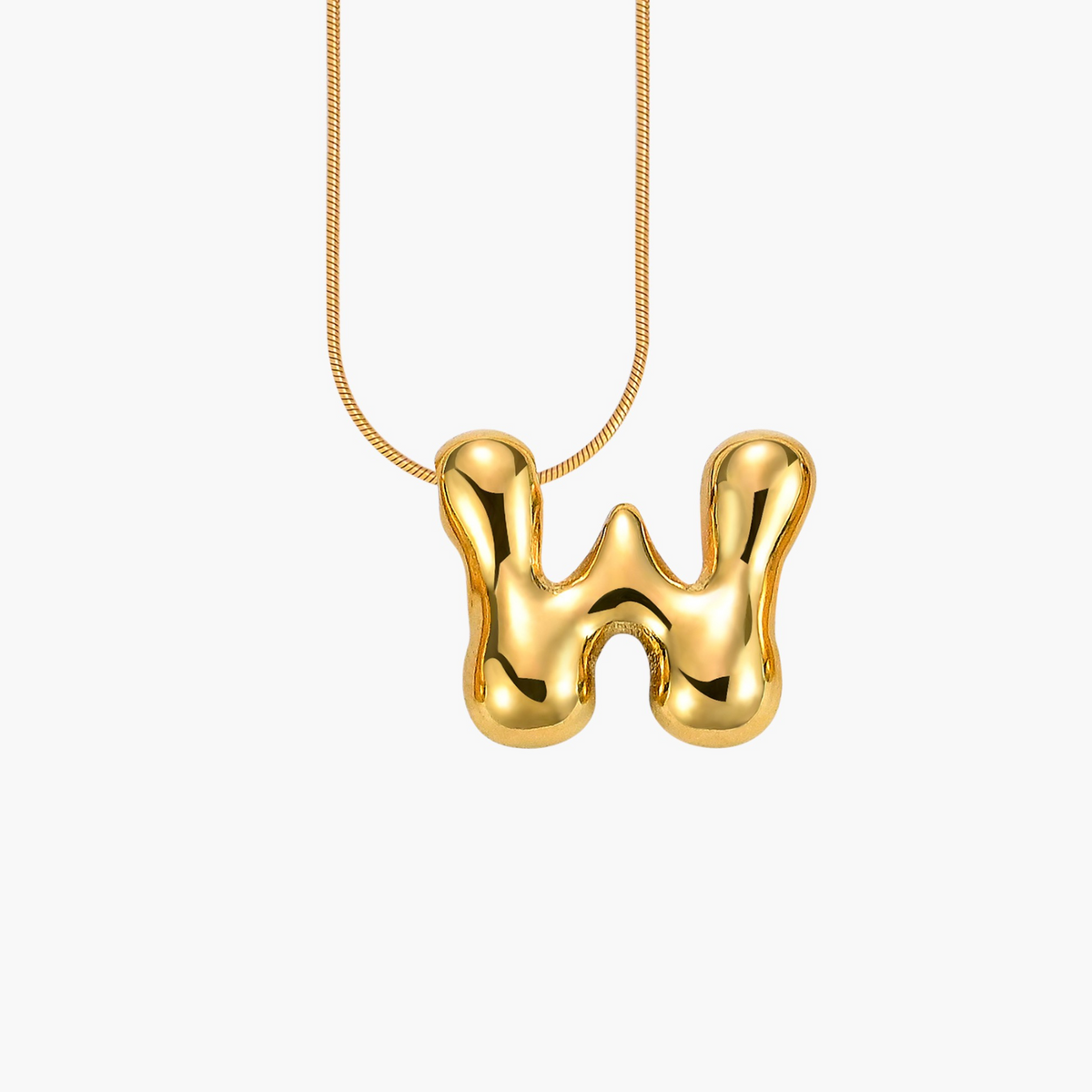 Collier initial lettre bulle éclat doré