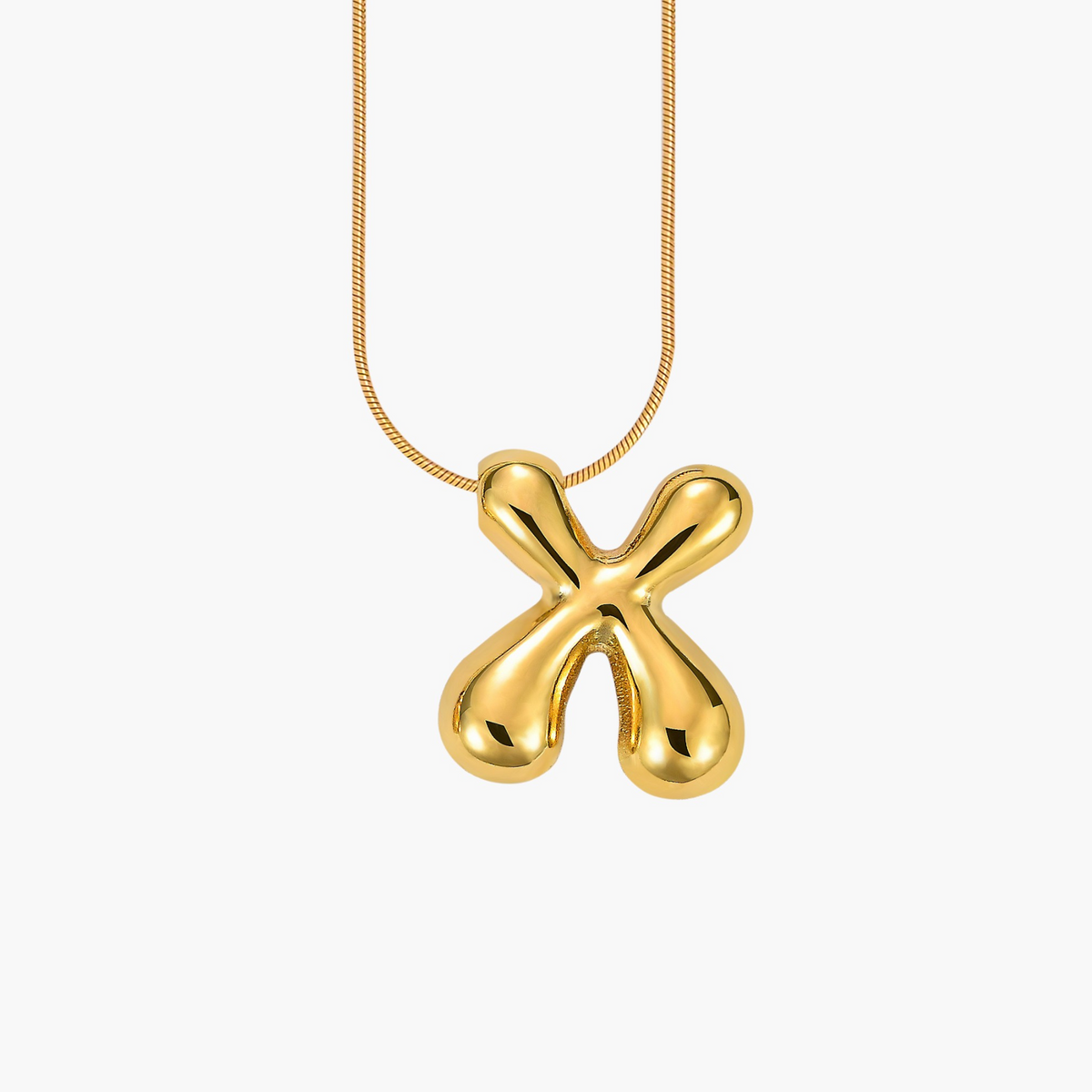 Collier initial lettre bulle éclat doré