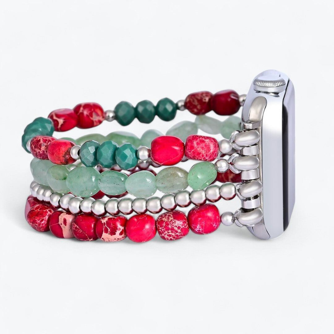 Bracelet Apple Watch Noël Élégance Argent Éternel