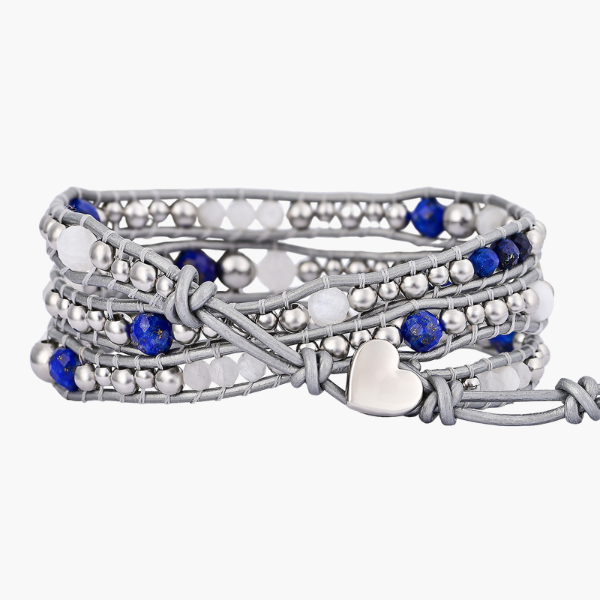 Bracelet enveloppant de protection en lapis céleste