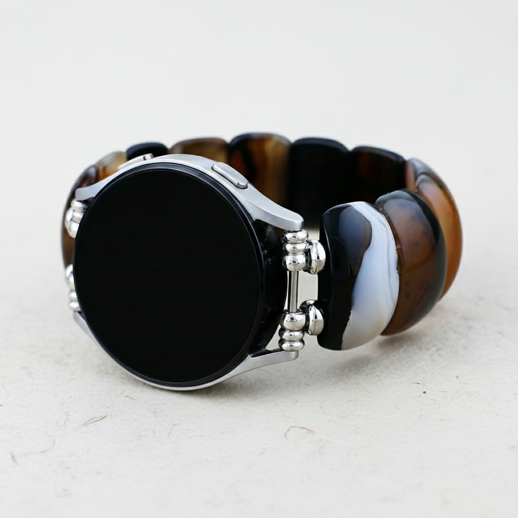 Bracelet extensible Bohemian Onyx Elegance pour Samsung Galaxy Watch